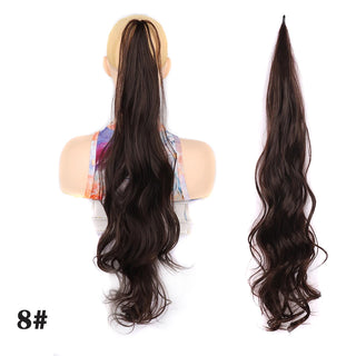 Buy 8 32inch Synthetic PonyTail Long Layered Flexible Wrap Around Fake Tail Hair Extensions Natural Curly Hairpiece for Women