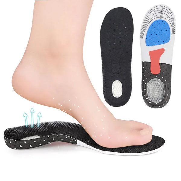 2Pcs=1Pair Unisex Orthotic Arch Support Sport Shoe Sport Running Gel Foot Insoles Insert Cushion Massager Shock Absorption Pad