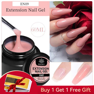 Buy en09-60ml BORN PRETTY 60/30ml Hard Jelly Extension Nail Gel Polish French Nails Nude Pink White Clear Nail Supplies Gel for Extension