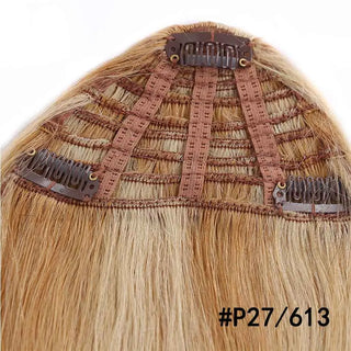 Buy p27-613-bangs 3 Clips Human Hair Bangs Remy Straight Clip in Hair Extensions Gradient Bangs 3D Blunt Cut Natural Hair Fringe Hairpiece