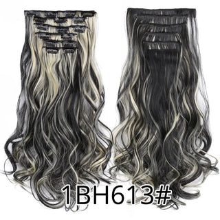 Buy 1bh613 Alileader Synthetic Hair 16 Clip in Hair Extension Clip for Women 6Pcs/Set Hair Extension Clip in Ombre Fake Hairpiece Long Wavy