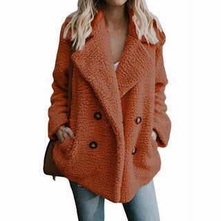 Buy chocolate Plush Coat Women Winter Jackets Fluffy Teddy Coat Female Warm Artificial Fleece Winter Clothes Manteau Femme