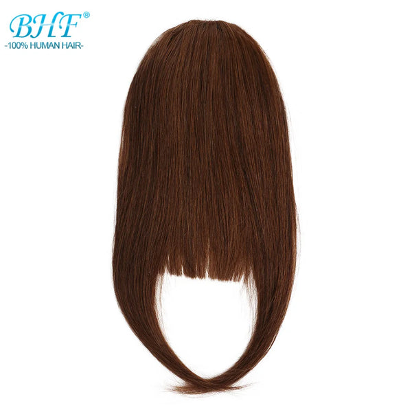 BHF Human Hair Bangs 8inch 20g Front 3 Clips in Straight Remy Natural Human Hair Fringe All Colors