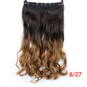 AOSIWIG 24inch 5 Clipsins Straight Hair Extentions Clip in on Hair Extension Black to Red Ombre Hairpiece Synthetic