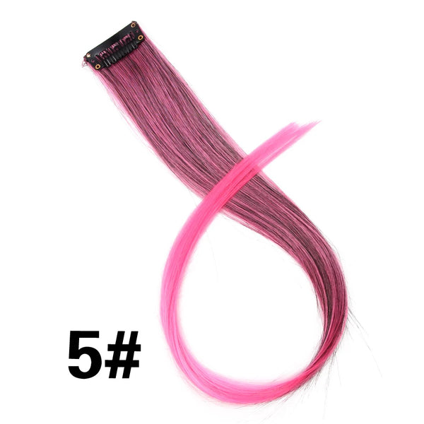 Alileader Clip on Hair Extension 57Color Ombre Straight Hair Extension Clip in Hairpieces High Temperature Faber Hair Pieces