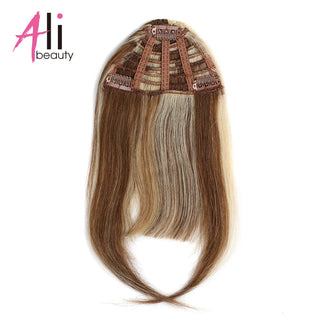 Buy p6-613-fringe 3 Clips Human Hair Bangs Remy Straight Clip in Hair Extensions Gradient Bangs 3D Blunt Cut Natural Hair Fringe Hairpiece