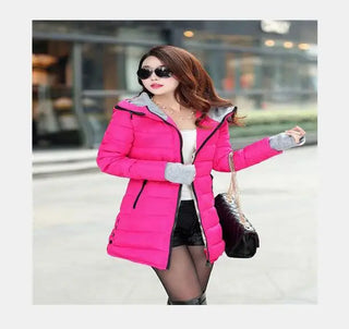 Buy 3 1pcs/Lot Korean Style Winter Woman Long Winter Hooded Coat Oversize Winter Autumn Warm Down Long Coat