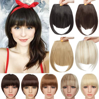 BENIHAIR Synthetic Clip in Hair Bangs Hairpiece Clip in Hair Extension Hair Extension Blunt Bangs Fake Bangs for Women