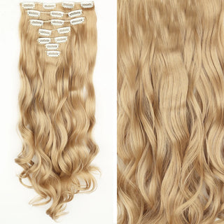 Buy 181 22Inch Long Straight Wavy Hair Extension 7Pcs/Set 16 Clips High Tempreture Synthetic Hairpiece Clip in Hair Extensions