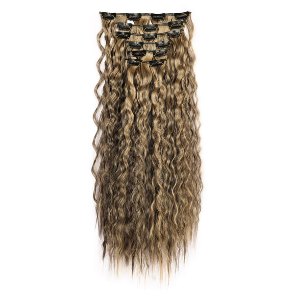 Clip in Hair Extensions Synthetic Fiber Hairpieces 22"