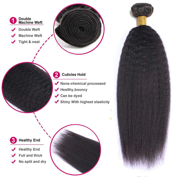 Peruvian Kinky Straight Hair Weave Bundles