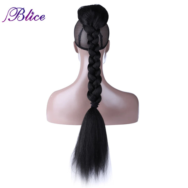 Blice Synthetic Long Yaki Straight Ponytail 30inch Fashion Super Ponytail Multivariant Style for Girls All Colors