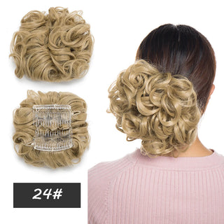 Buy ash-blonde BENEHAIR Synthetic Scrunchy Hair Bun Messy Hair Bun Curly Chignon Hairpiece for Women Hair Combs Clip in Hair Extension Updo