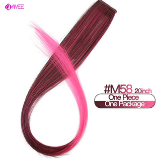 Buy 58 AIYEE Hair Extensions Pure RainBow Hairpiece Clip in Hair Piece Synthetic Long Straight Ombre Pink Red Rainbow Hair Piece