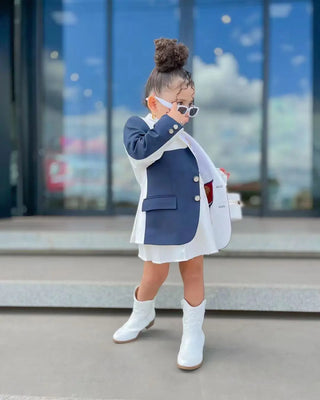 Autumn Winter Baby Girls Clothes Girl Blazer Jackets Coats Long Sleeve Children's Clothing Girl Button Blazer Coats for 3-8 Year