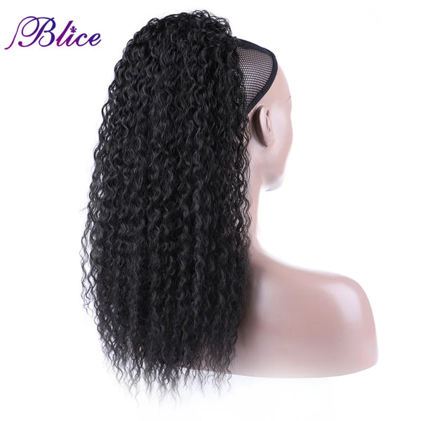 Blice Synthetic Afro Kinky Curly Hairpiece Ponytail 18" Drawstring Ponytail Extensions Hairpieces With Two Plastic Combs