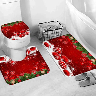 Buy 5279ae-3pcs-set Christmas Bathroom Sets With Shower Curtain Rugs Red Truck Christmas Shower Curtains Xmas Bathroom Rugs Christmas Bathroom Deco