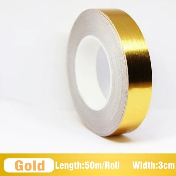 50M Self-Adhesive Tile Sticker Tape Gold Silver Floor Waterproof Wall Gap Sealing Strip Tile Beauty Seam Sticker Home Decoration