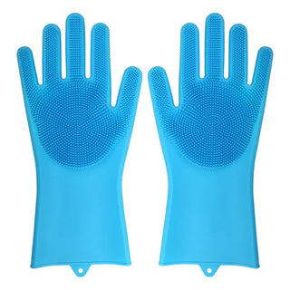 Buy blue Dishwashing Cleaning Gloves