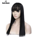 BENEHAIR Synthetic Clip in Hair Topper Long Straight Clip Extension Hair Hair Toupee Hairpiece for Women Fake Hair With Bangs