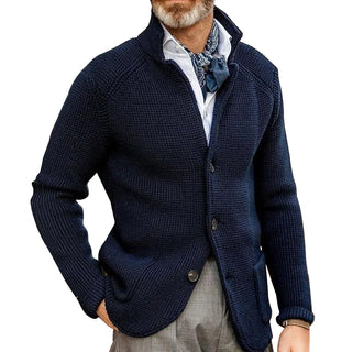 Buy deep-blue Retro Knitted Sweater