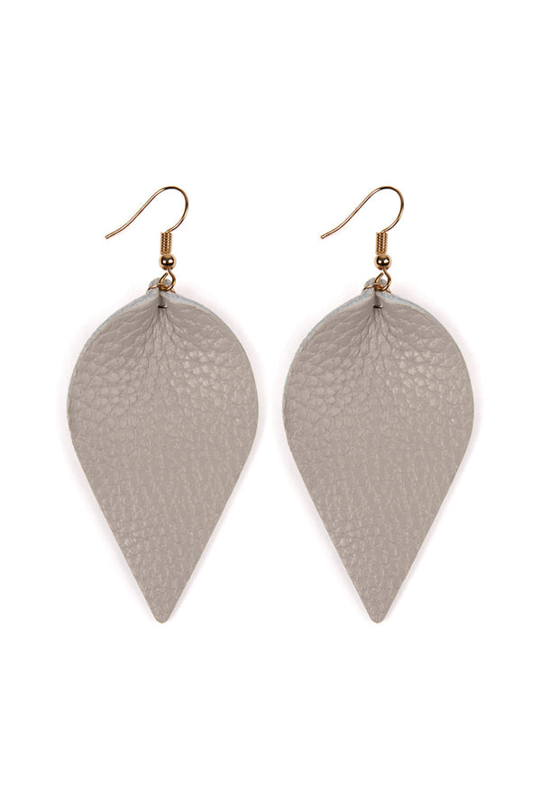 Teardrop Shape Genuine Leather Earrings