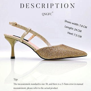 Buy a-pair-shoes-gold Fashion Bag Shoulder Bag and Strap High Heels  Shoes and Bag