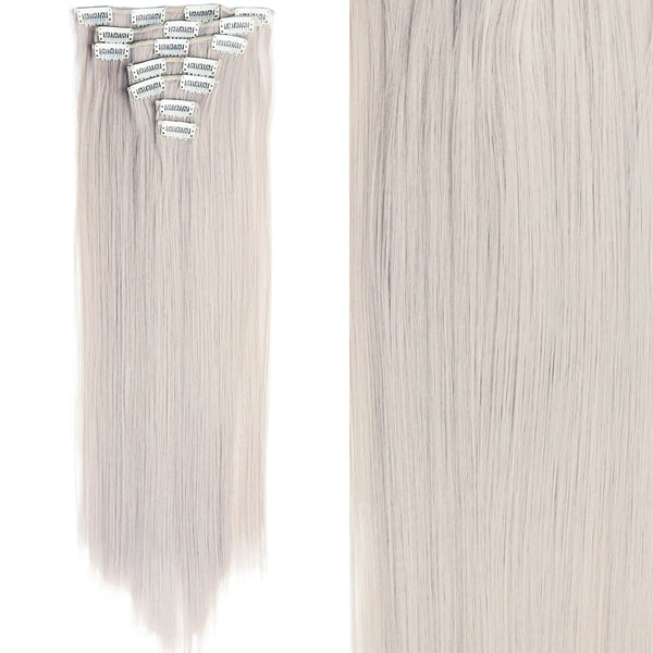 22Inch Long Straight Wavy Hair Extension 7Pcs/Set 16 Clips High Tempreture Synthetic Hairpiece Clip in Hair Extensions