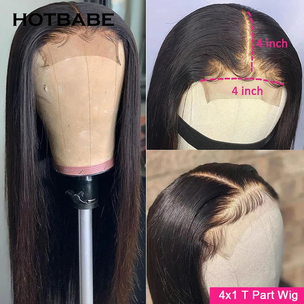 180 Density 4x4x1 T Part Lace Front Wig Straight Lace Wigs for Women Preplucked Brazilian Cheap Wigs on Sale Clearance