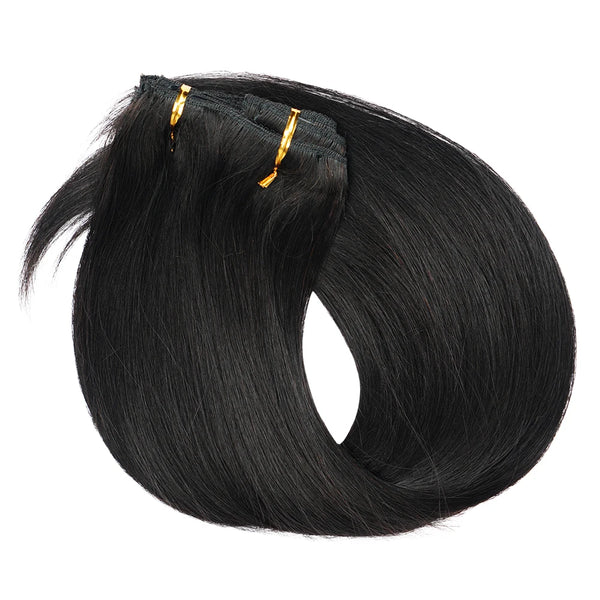 Doreen 10 12 14 16 Malaysia Short Double Weft Clip in Human Hair Extensions Thick 100% Straight Hair Clip in Extensions 7 Pieces