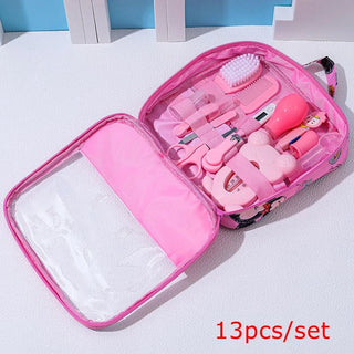 Buy 13pcs-pink 13 Pcs/Set Newborn Baby Kids Nail Hair Health Care Thermometer Grooming Brush Kit Care Baby Essentials Newborn Material Safety