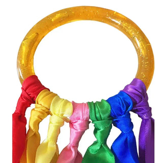 Buy no-bell 7 Colors Gymnastics Ribbons Kindergarten Primary School Morning Exercise Colorful Gymnastic Ring for Dance Performance Equipment