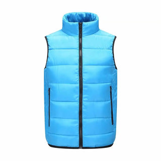 Buy blue DIY Logo  Jackets Coats New Autumn Winter Ultra Light Sleeveless Jackets Coats Portable Casual Waistcoat Bodywarmers Men Grils