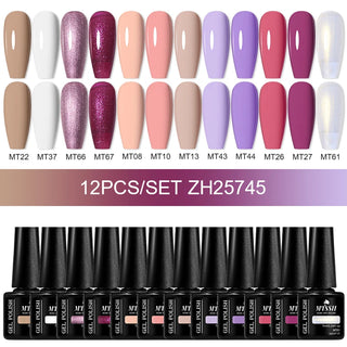 Buy zh25745 10/12pcs Spring Macaron Nail Gel Polish Set Semi Permanent UV for Manicure Soak Off Gel Nail Polish Kit Varnishes Nail Supplies