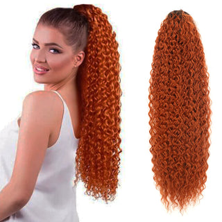 Buy ruiva BOL Synthetic Kinky Curly Ponytail Drawstring Ponytail 24/30/32 Inch Hair Extension Chip-In Organic Clip Wrap Ponytail Fake Hair