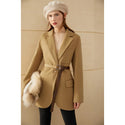 Amii Minimalism Winter Women's Jacket Double-Sided Woolen Coat Fashion Solid Belt 100%wool Coat Female Winter Coat   12020362