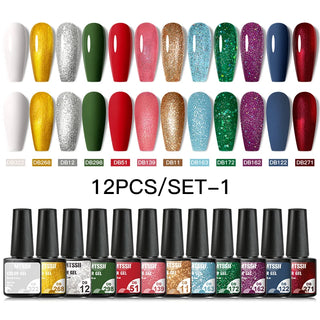 Buy zh20024 10/12pcs Spring Macaron Nail Gel Polish Set Semi Permanent UV for Manicure Soak Off Gel Nail Polish Kit Varnishes Nail Supplies