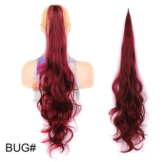 Buy bug 32inch Synthetic PonyTail Long Layered Flexible Wrap Around Fake Tail Hair Extensions Natural Curly Hairpiece for Women