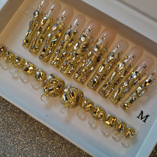 Buy hand-made-06-m 100% Hand Paint Luxury Private Label Artificial Finger and Toe Nails Set Press on Nails