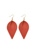 Teardrop Shape Genuine Leather Earrings