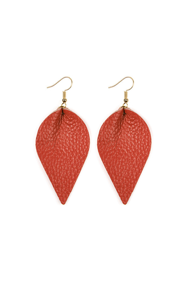 Teardrop Shape Genuine Leather Earrings