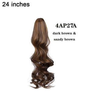 Buy 4ap27a24inch BENEHAIR Fake Ponytail Claw on Ponytail Long Wavy Clip in Hair Extension Hair Synthetic Hairpiece for Women Pony Tail Fake Hair