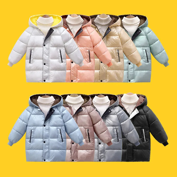 2023 Winter Girls Down Jackets Autumn Fashion Boys Warm Down Jacket Kids Hooded Outerwear High Quality Children Snowcoat Coats