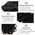 Body Wave Clip in Hair Extensions Real Human Hair Natural Black Color Body Wave Clip in Hair Extension for Women 100% Human Hair