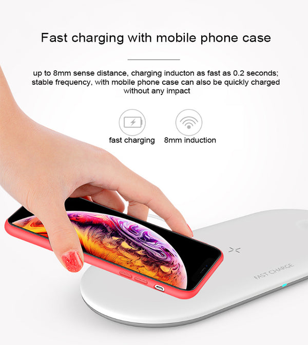 3 in 1 Portable Mini Slim Wireless Charger Pad for Iphone/Airpods/Apple Watch