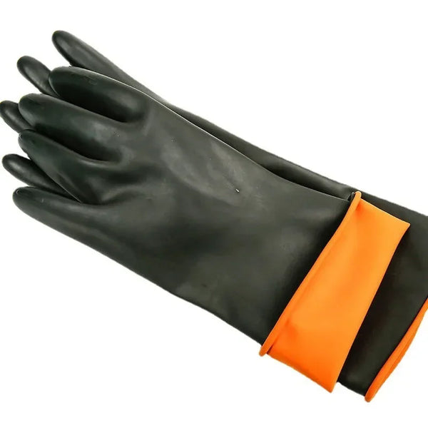 35/45/55cm Black Gloves Heavy Duty Rubber Gloves Acid Alkali Resistant Chemical Work Safety for Industry Labor Protective Glove