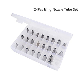 Buy 24pcs-nozzle-set 8-51Pcs Pastry Nozzles Cake Decorating Tools Bakeware Home Cake Shop Cream Nozzles Confectionery Decorations Set for Baking