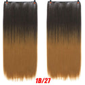 AOSIWIG 24inch 5 Clipsins Straight Hair Extentions Clip in on Hair Extension Black to Red Ombre Hairpiece Synthetic