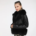 2019 Luxury Women's Real Fur Coat Thick Lamb Wool Fur Jacket Long Sheep Shearling Female Jackets Winter With Fox Coats