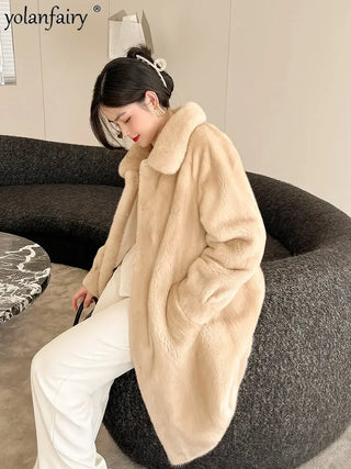 2023 Winter Real Fur Coat Women Clothing Female Whole Sable Mink Fur Jakcet Ladies Knee Length Sable Coats Women Abrigos FCY4210